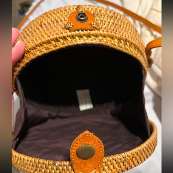 Round Rattan Crossbody - Picture 2 of 4